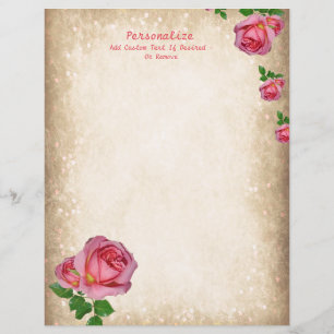 Elegant Romantic Red Rose Writing Paper