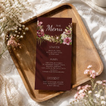 Elegant Romantic Red Rustic Floral  