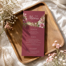 Elegant Romantic Red Rustic Floral  
