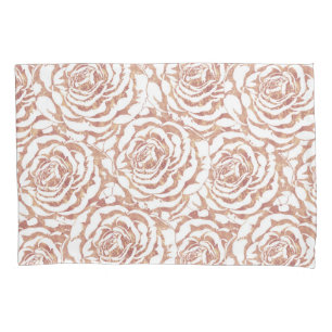 Elegant romantic rose gold roses pattern image pillowcase