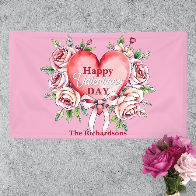 Elegant Romantic Roses and Heart Valentine's Day Banner (Creator Uploaded)