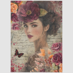 Elegant Romantic Rustic Burgundy Women's Face Tissue Paper