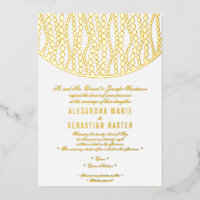 Elegant Romantic Script Golden Pearls Wedding Gold