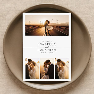 Elegant Romantic Sunset 8 Photo Wedding Invitation