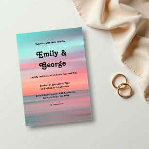 Elegant Romantic Sunset Blue Sky Beach Wedding Acrylic Invitations
