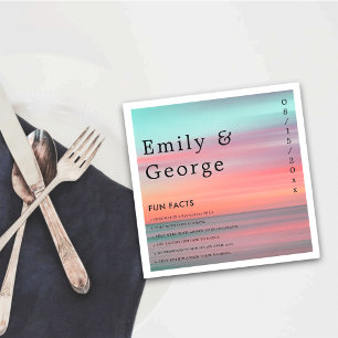 Elegant Romantic Sunset Blue Sky Beach Wedding Napkin