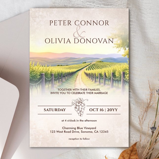 Elegant Romantic Vineyard Rustic Wedding Invitation (Creator Uploaded)
