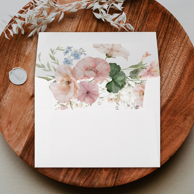 Elegant Romantic Watercolor Floral Wedding Envelope (Creator Uploaded)
