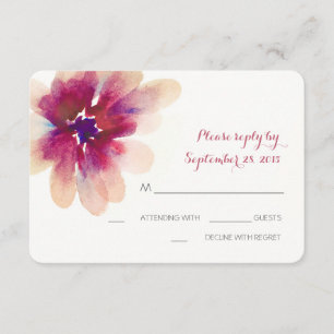 Elegant romantic watercolor flower RSVP cards