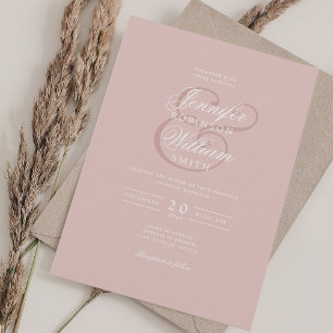Elegant Romantic Wedding Classic Dusty Blush Pink  Invitation