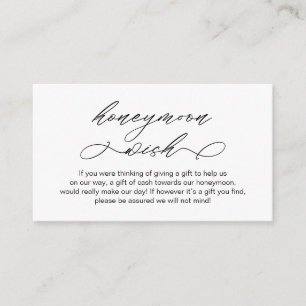 Elegant Romantic, Wedding Honeymoon Fund or Wishes Enclosure Card