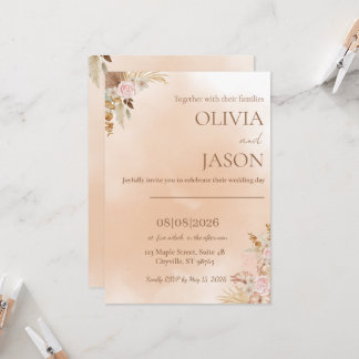 Elegant Romantic Wedding Invitation