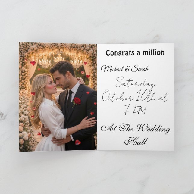 Elegant Romantic Wedding Invitation (Inside)