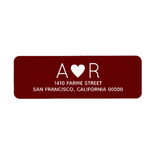Elegant romantic wedding red label return address label