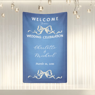 Elegant Romantic Wedding Ribbon Welcome Banner