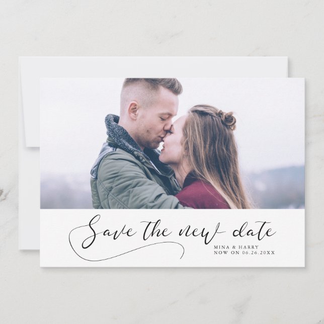 Elegant romantic Wedding Save the new date Announcement (Front)