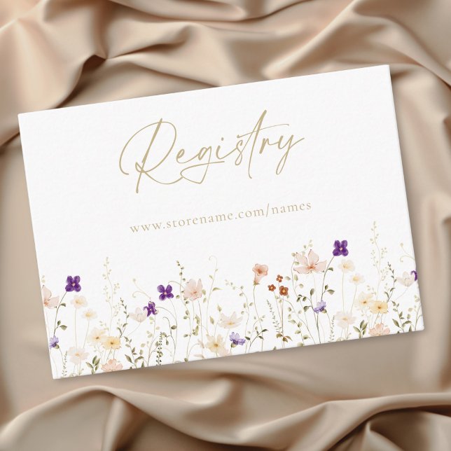 Elegant Romantic Wildflower Bridal Shower Enclosure Card (Elegant Romantic Wildflower Bridal Shower Enclosure Card)