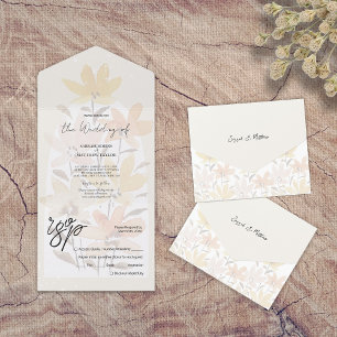 Elegant Romantic Wildflowers Terracotta  All In One Invitation
