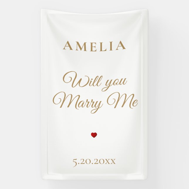 Elegant Romantic Will You Marry Me Proposal Banner (Vertical)