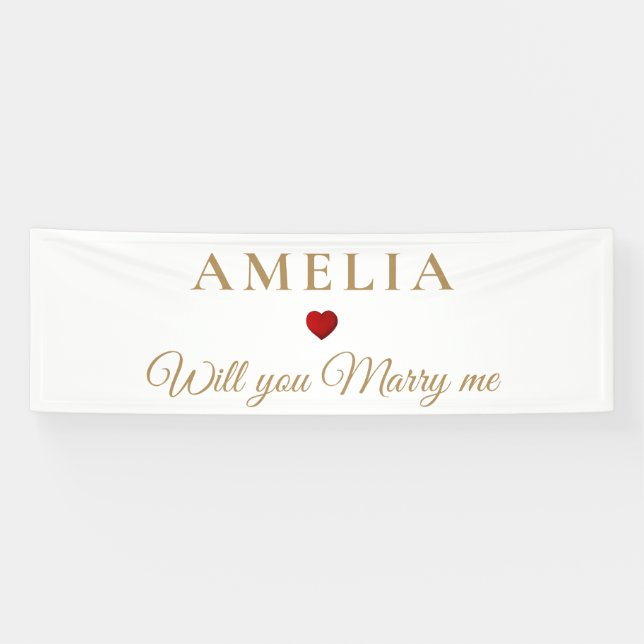 Elegant Romantic Will You Marry Me Proposal Banner (Horizontal)