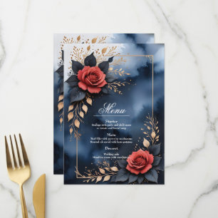 Elegant rose arrangement with golden foliage menu