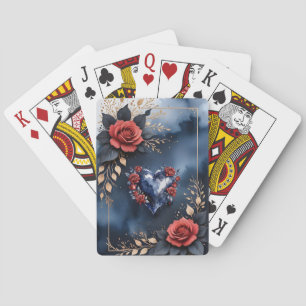 Elegant rose arrangement with golden foliage  playing cards