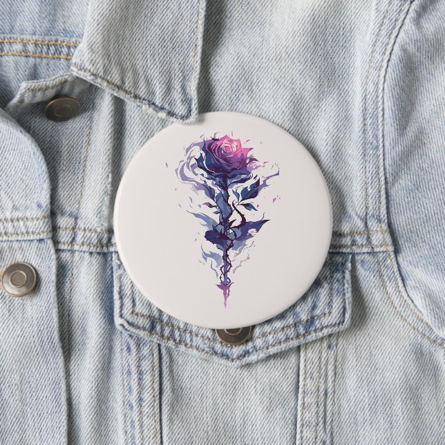 Elegant Rose Art  10 Cm Round Badge (In Situ)