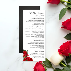 Elegant Rose Bilingual Flat Menu card