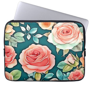 Elegant Rose Bloom Design Laptop Sleeve