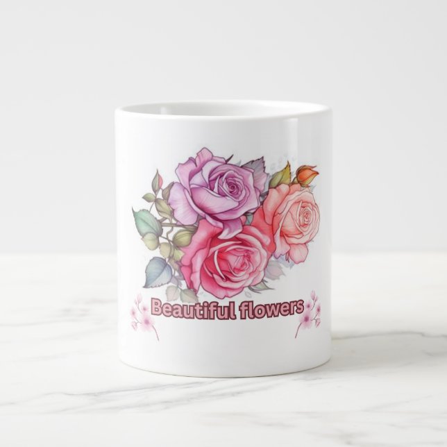 Elegant Rose Bloom Mug Design (Front)