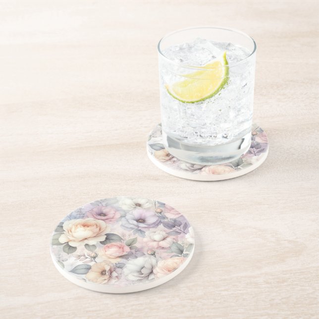 Elegant Rose Blossoms Coaster (Side)
