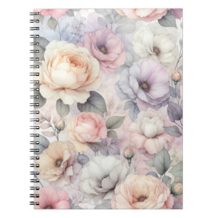 Elegant Rose Blossoms Spiral Notebook