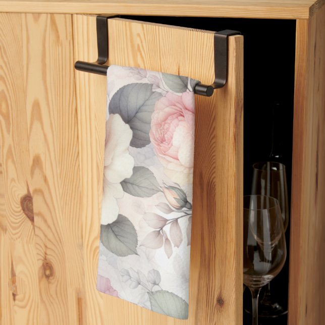 Elegant Rose Blossoms Tea Towel (Thirds Fold)