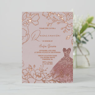 Elegant Rose & Blush Quinceanera Rose Gold 