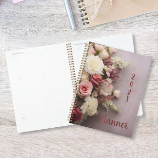 Elegant Rose Bouquet Calendar Planner