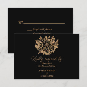 Elegant Rose Bouquet RSVP Card