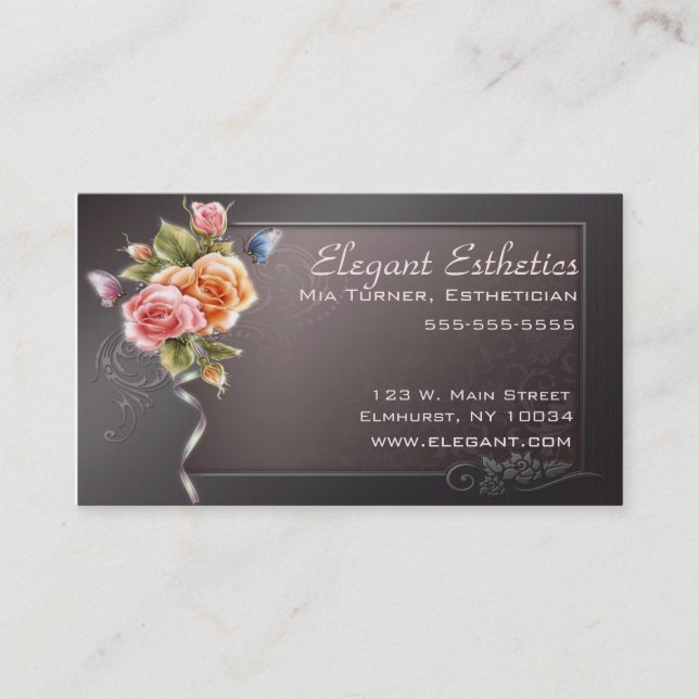 Elegant Rose Business Card (Front)