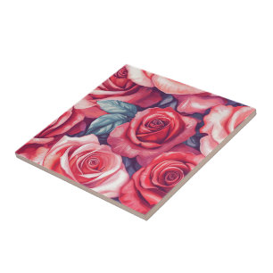 Elegant Rose Ceramic Tiles For Cooking Space