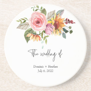Elegant Rose Chic Wedding Coaster
