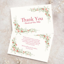 Elegant Rose Christian Wedding Thank You Card