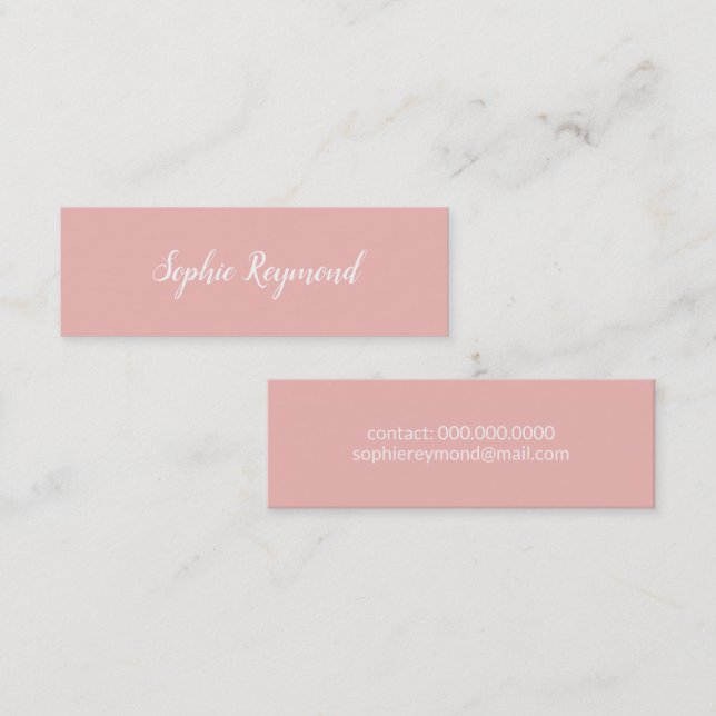 elegant rose-colour business card with script name (Front/Back)