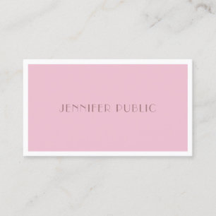 Elegant Rose Colour Modern Minimalist Design Plain Business Card