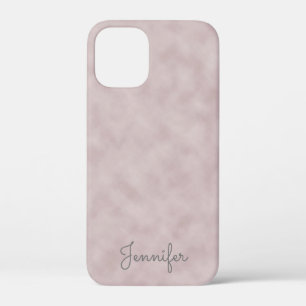 Elegant Rose Colour Parchment with Name iPhone 12 Mini Case