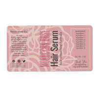 Elegant Rose Coral Pink Dropper Bottle Labels