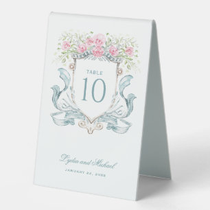 Elegant Rose Crest Table Number