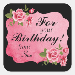Elegant Rose Custom Gift Stickers