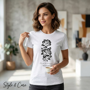 Elegant Rose Custom Monogram Date Lovely Tri-Blend Shirt
