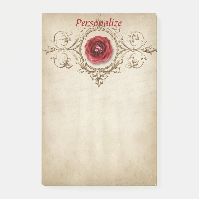 Elegant Rose Diamond Personalise Post-it Notes (Front)