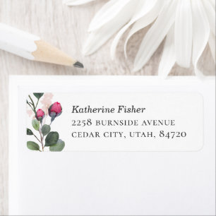 Elegant Rose   Floral Botanical Wedding Address Return Address Label