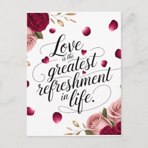 Elegant Rose Floral Quote Design Postcard